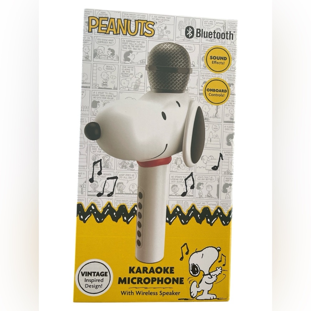PEANUTS SNOOPY BLUETOOTH KARAOKE MICROPHONE WITH WIRELESS SPEAKER